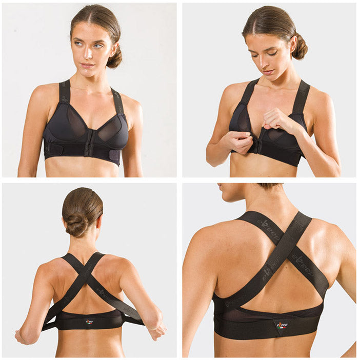 Back-lifting bra with adjustable postural effect