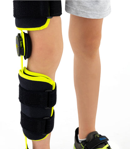 PAEDIATRIC KNEE BRACE WITH RANGE OF MOTION ADJUSTMENT AND FOOT STIRRUP-2