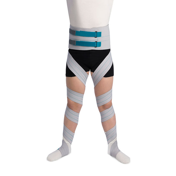 Bilateral tibiofemoral derotation splint-bandage