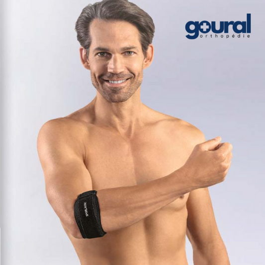 Bandage anti-épicondylite avec pelote de massage friction Cubidyn