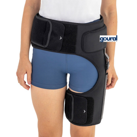 Attelle de hanche avec stabilisateur articulée réglable