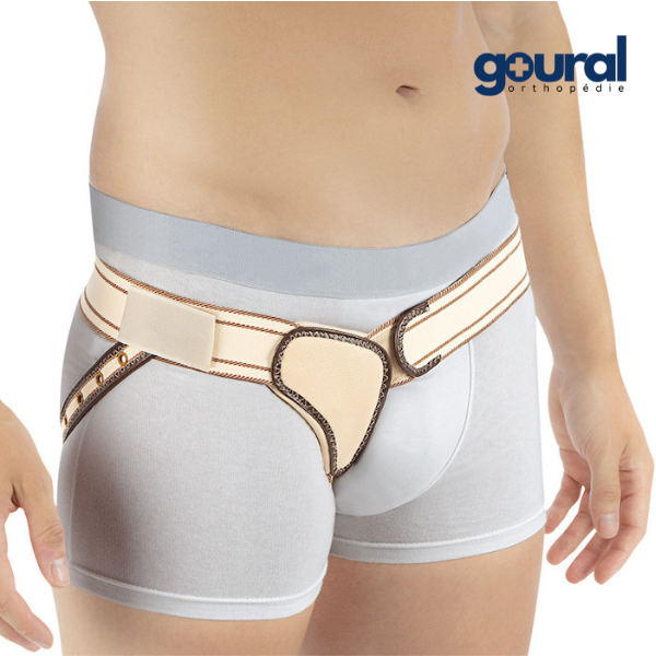 Bandage herniaire latéral renforcé à fermeture velcro