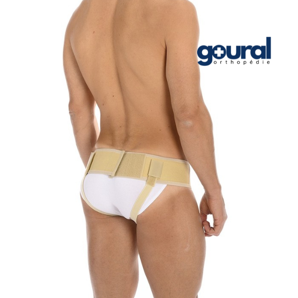 Bandage herniaire pour réduire les hernies inguinales avec pelotes