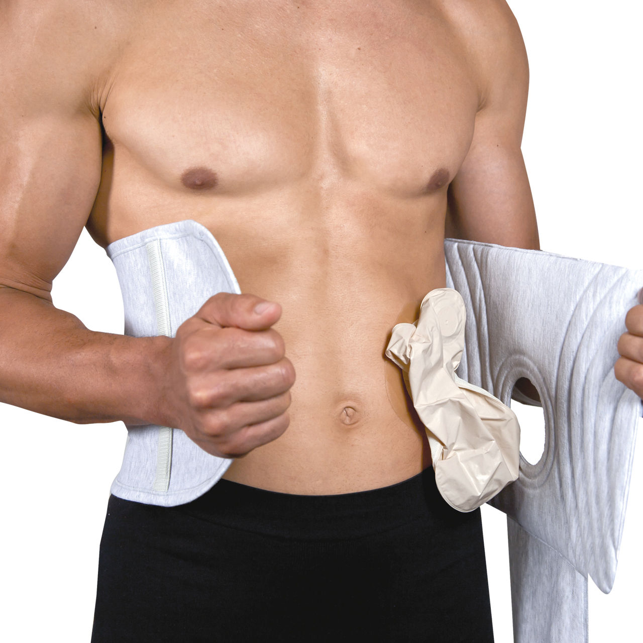 Abdominal support belt for ostomy