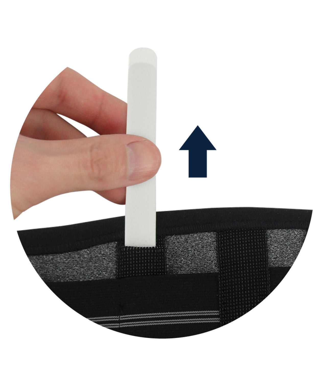 "Stays in place" lumbar support belt