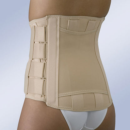 Lumbar support belt with buckles and velcro straps
