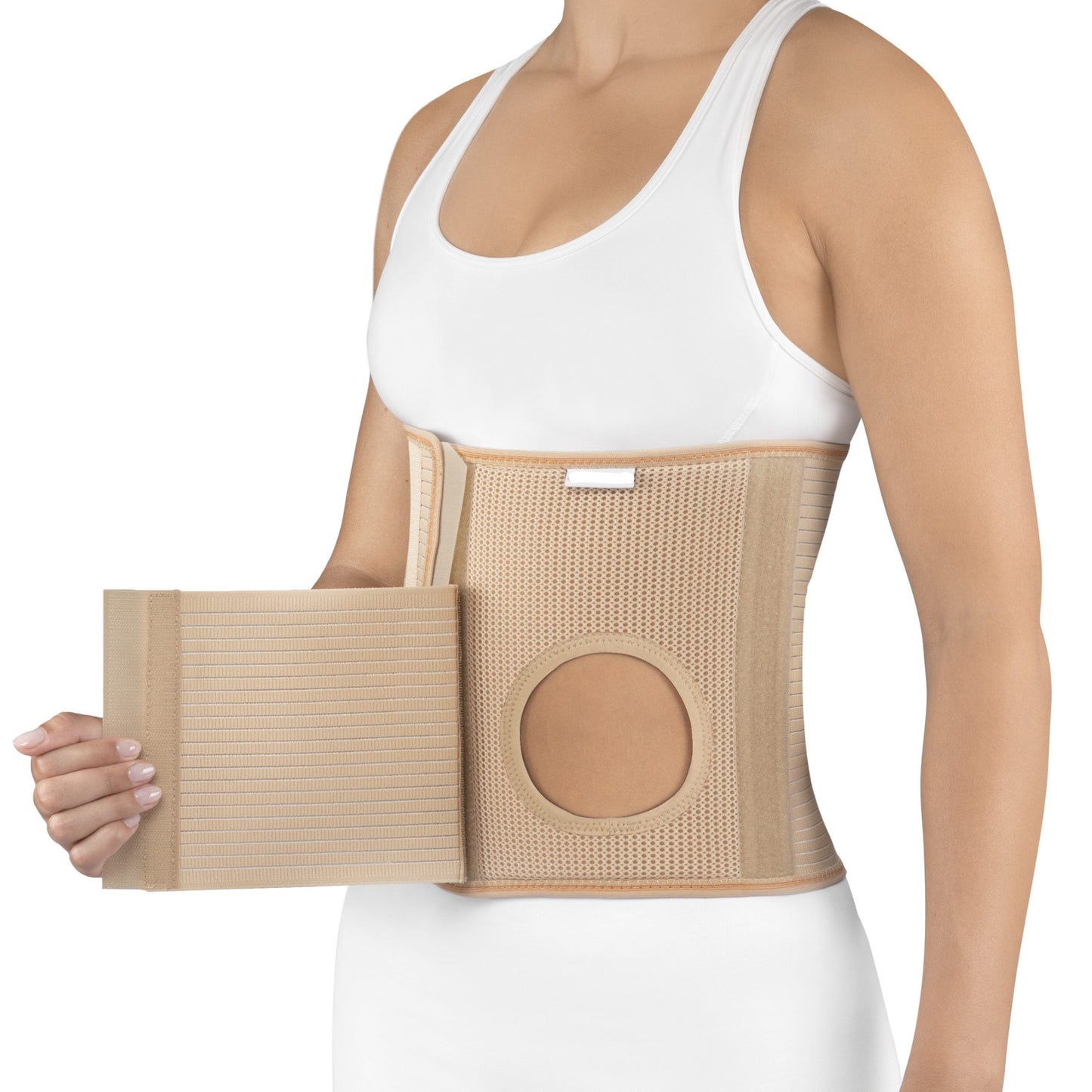 Ceinture de maintien abdominal pré-découpée pour Stomie avec plastron StomaCare