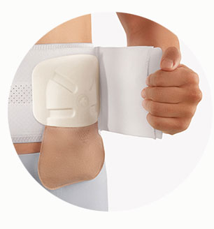 Protection en plastique avec rappel élastique pour ceinture pour stomie Stomabelt open (sans ceinture)