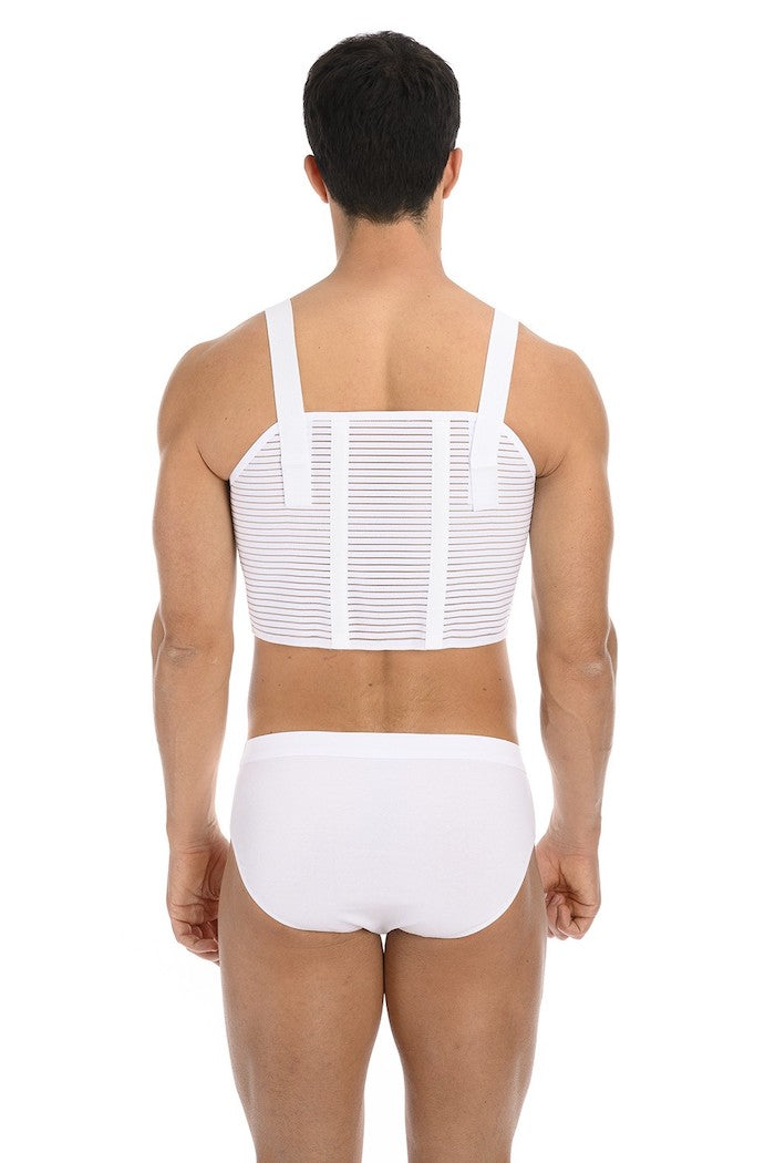 Chest support belt with 4 adhesive closures with detachable adjustable straps