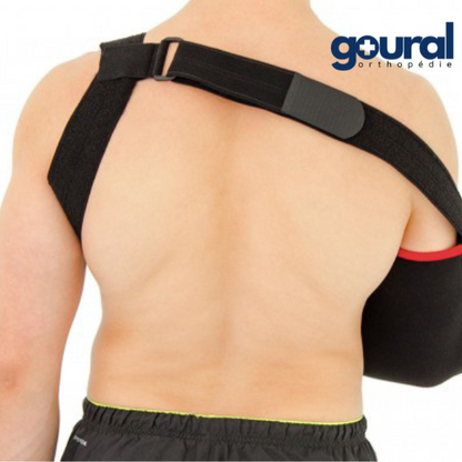 Shoulder brace with vascularization ball without support on the shoulder to be treated