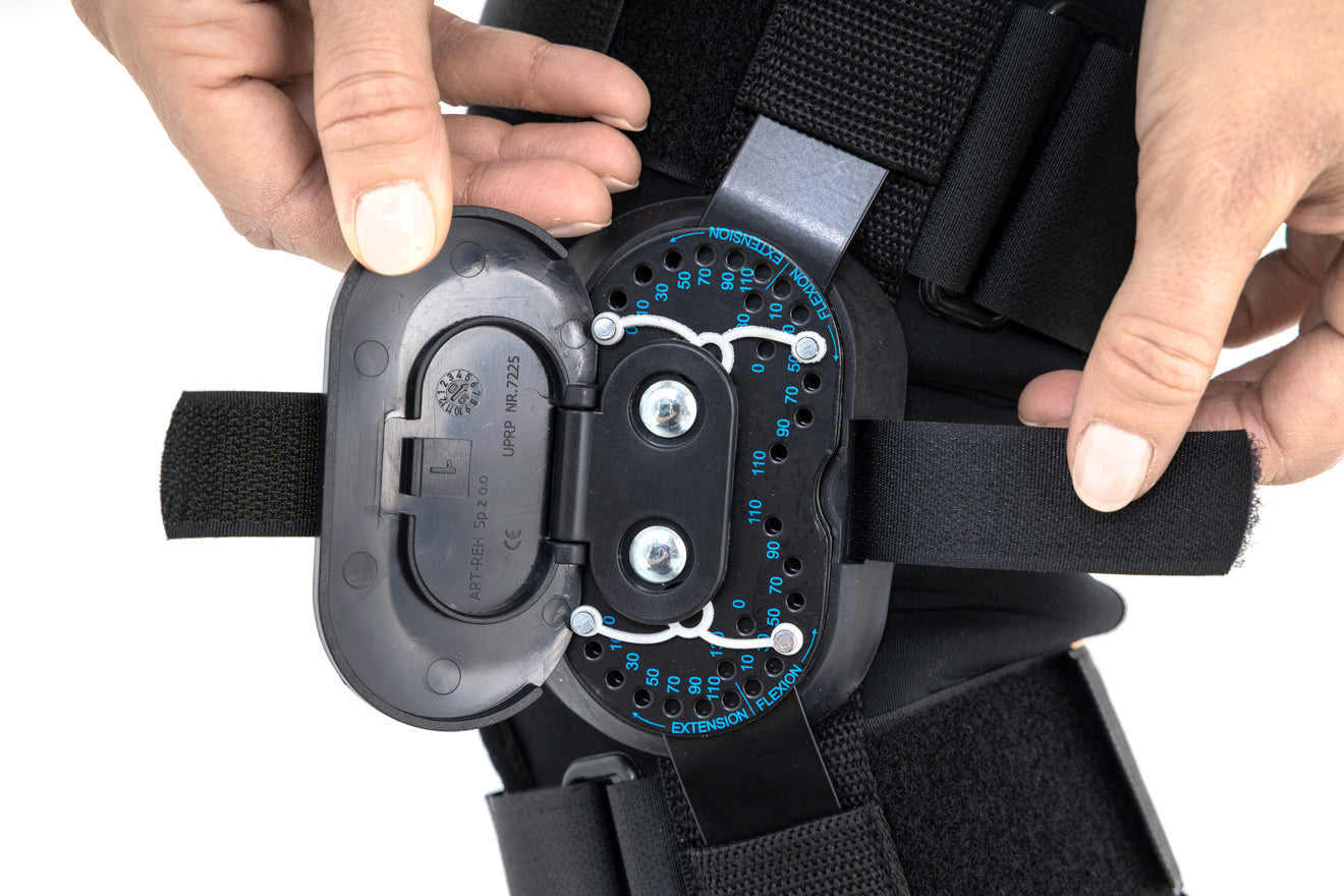 Genouillère ligamentaire longue avec baleines rigides articulées asymétriques exclusives goural Activ pren 2Ri
