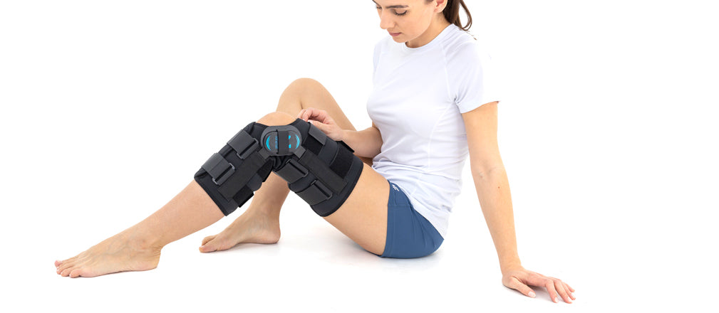 Genouillère ligamentaire longue avec baleines rigides articulées asymétriques exclusives goural Activ pren 2Ri