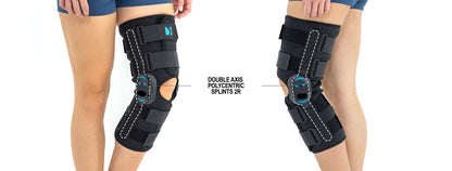 Genouillère ligamentaire longue avec baleines rigides articulées asymétriques exclusives goural Activ pren 2Ri