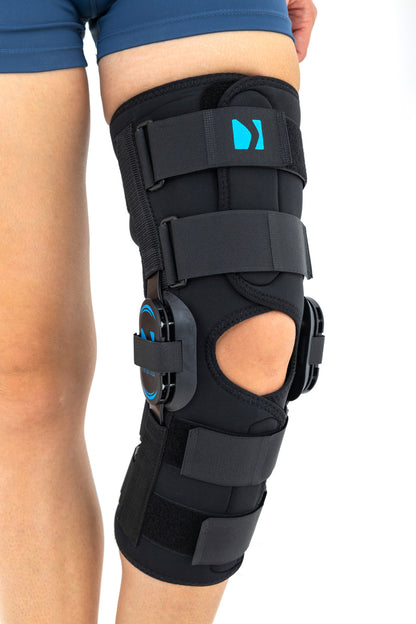 Genouillère ligamentaire longue avec baleines rigides articulées asymétriques exclusives goural Activ pren 2Ri