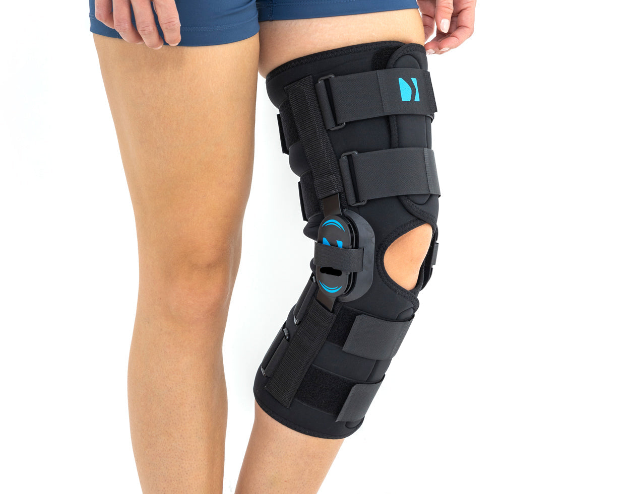 Genouillère ligamentaire longue avec baleines rigides articulées asymétriques exclusives goural Activ pren 2Ri