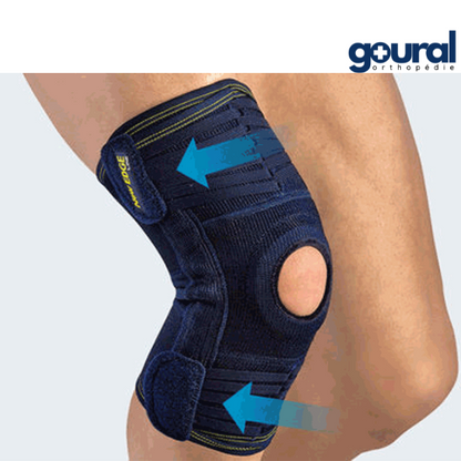 Ligament knee brace with active patellar centering