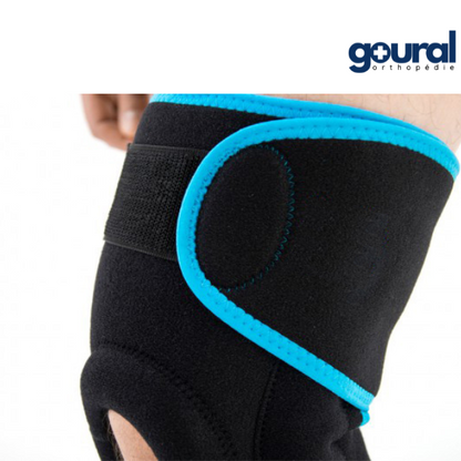 Ligament knee brace and patellar centering, full opening and adjustment