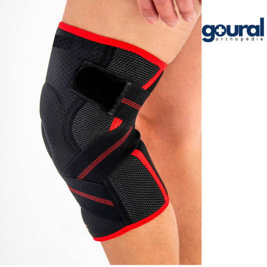 Genouillère ligamentaire et rotulienne avec sangles élastique réglables pour ligament croisé antérieur (LCA)