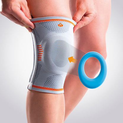Genouillère élastique avec stabilisateurs latéraux pour le sport