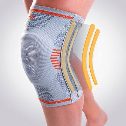Genouillère élastique avec stabilisateurs latéraux pour le sport