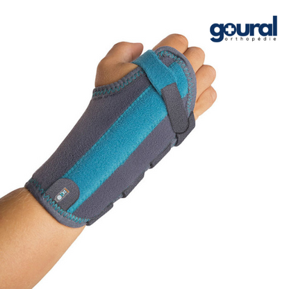 Orthèse d'immobilisation du poignet et/ou pouce pédiatrique