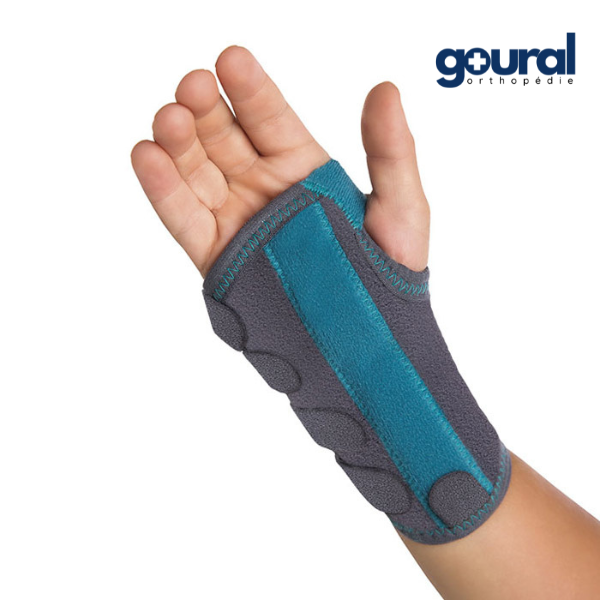 Orthèse d'immobilisation du poignet et/ou pouce pédiatrique