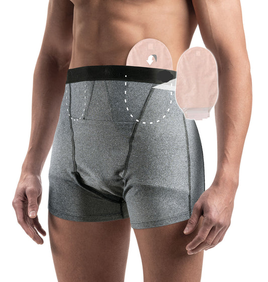 Slip-boxer homme pour personne stomisée