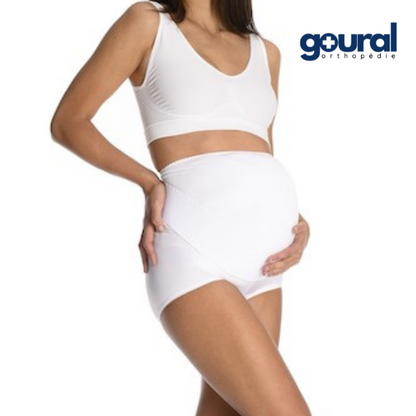 Pregnancy abdominal support briefs with adjustable bib