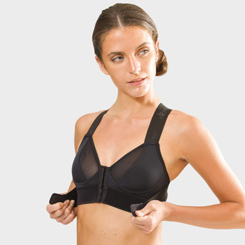 Back-lifting bra with adjustable postural effect