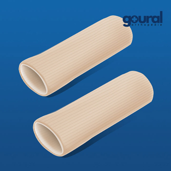 Fabric-covered gel tube for toe protection