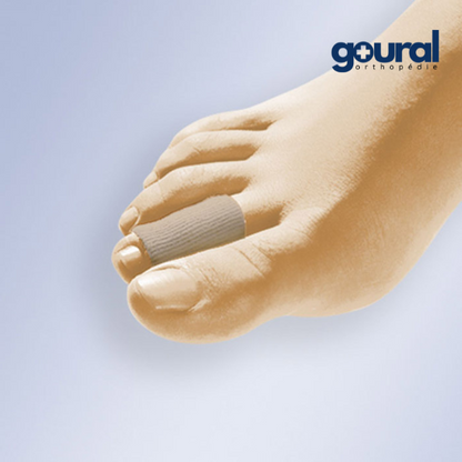 Fabric-covered gel tube for toe protection