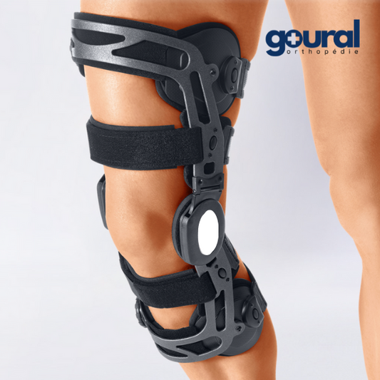 Attelle de genou indiquée pour la gonarthrose (arthrose du genou) Genudyn OA pour adulte et pédiatrique