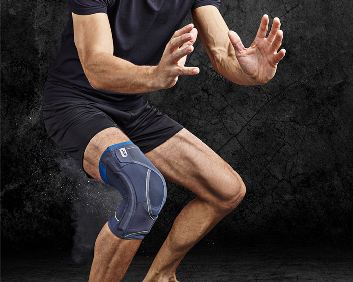 L) Genouillère de sport étendue, genouillère de compression élastique  respirante et antidérapante pour le sport, la course à pied, les déchirures  du ménisque et l'arthrite JM
